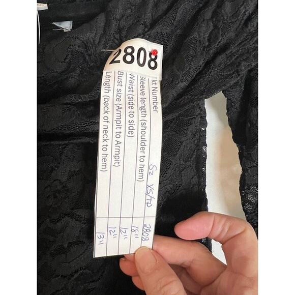 AFRM Long sleeve Lace Black Bodysuit Off Shoulder Size XS - Picture 4 of 4